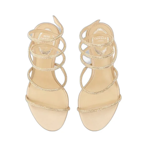 René Caovilla Cleo Ankle Strap Embellished Sandals