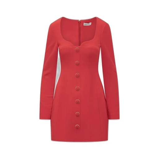 Rebecca Vallance Cameron Buttoned Mini Dress