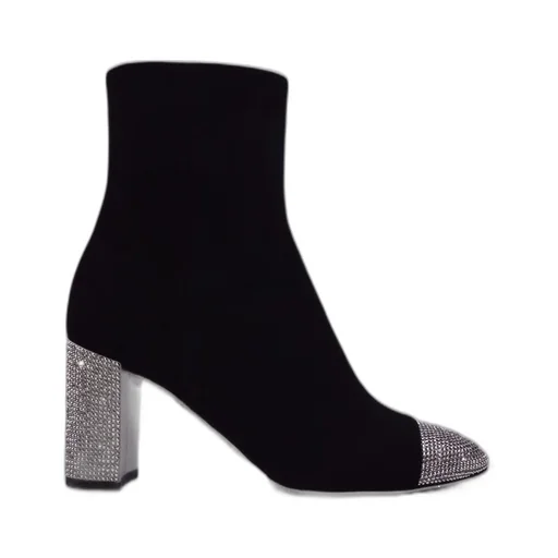 René Caovilla Embellished Pointed Toe Ankle Boots