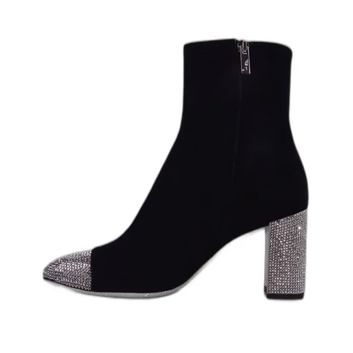 René Caovilla Embellished Pointed Toe Ankle Boots