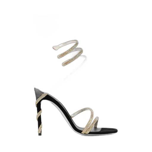 René Caovilla Embellished Spiral Sandals