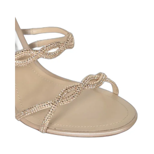 René Caovilla Braid Cleo Fog Satin Embellished Sandals