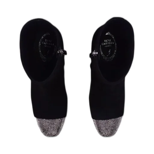 René Caovilla Embellished Pointed Toe Ankle Boots