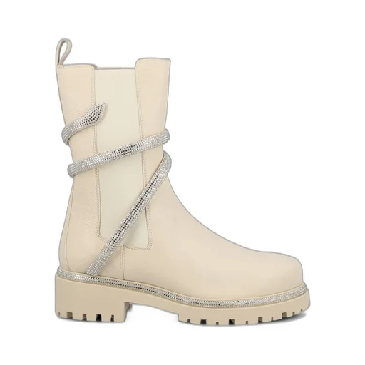 René Caovilla Embellished Round Toe Boots