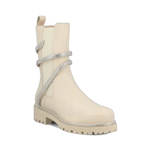 René Caovilla Embellished Round Toe Boots