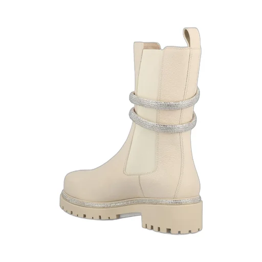 René Caovilla Embellished Round Toe Boots