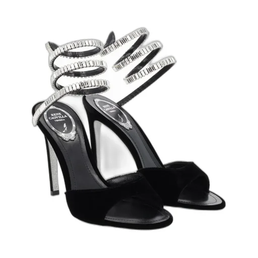 René Caovilla Spark Velvet Sandals