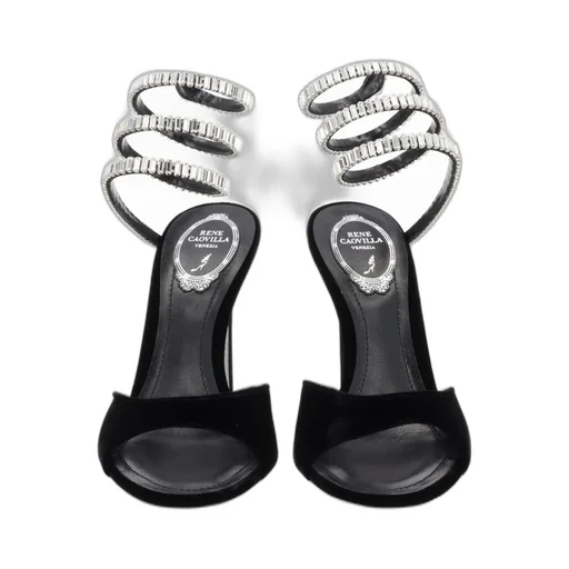 René Caovilla Spark Velvet Sandals