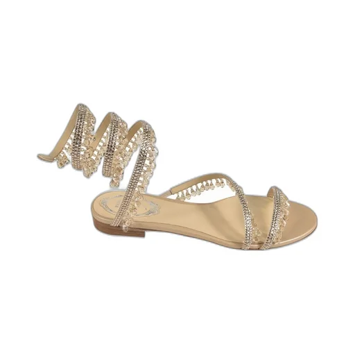 René Caovilla Embellished Open Toe Sandals