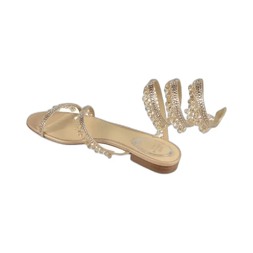 René Caovilla Embellished Open Toe Sandals