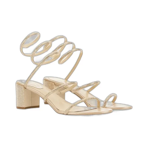 René Caovilla Cleo Ankle Strap Embellished Sandals