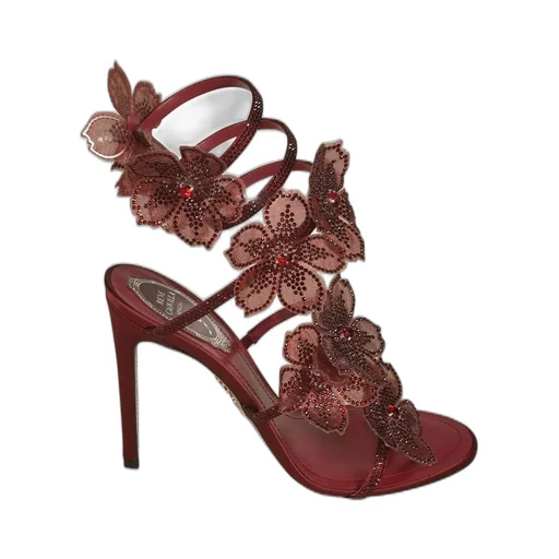 René Caovilla Flower Embellished Sandals