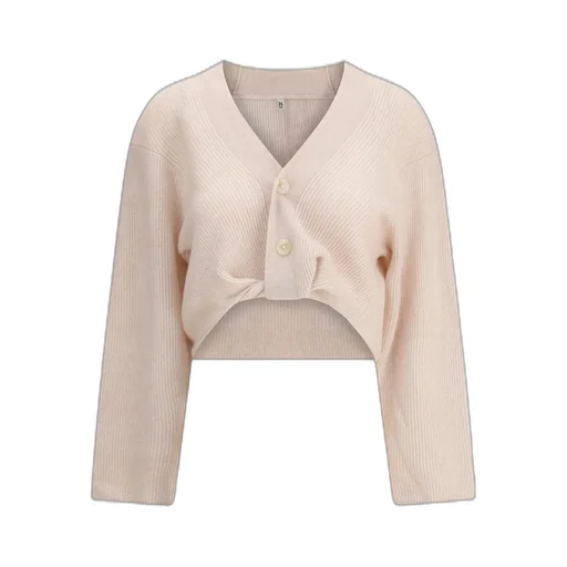 R13 Twisted Front Ribbed Cardigan