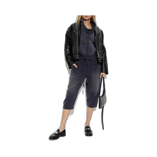 R13 Funnel Neck Cropped Popover Sweatshirt