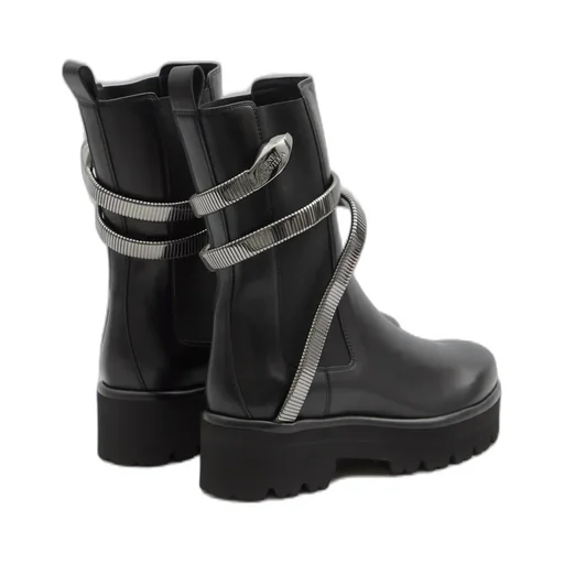 René Caovilla Juniper Wraparound Chain Snake Boots