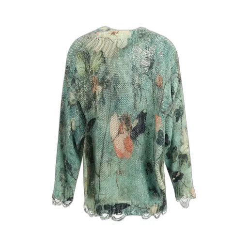 R13 Floral Printed Distressed Jumper