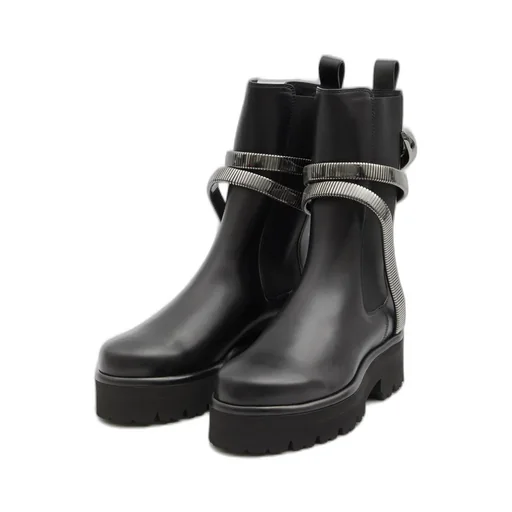 René Caovilla Juniper Wraparound Chain Snake Boots