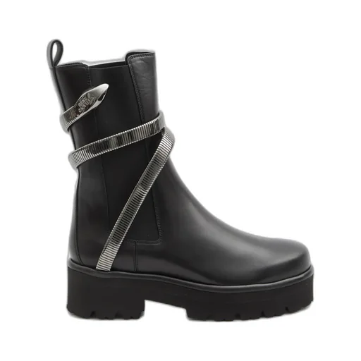 René Caovilla Juniper Wraparound Chain Snake Boots