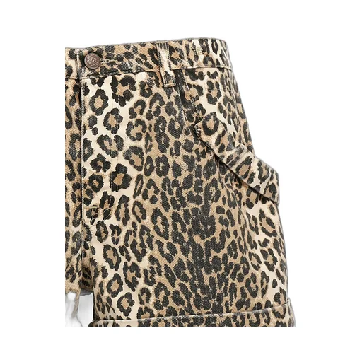R13 Leopard Printed Pouch Pocket Shorts