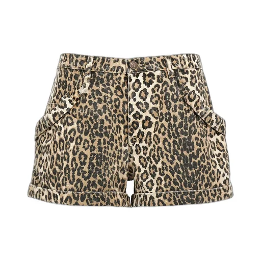 R13 Leopard Printed Pouch Pocket Shorts
