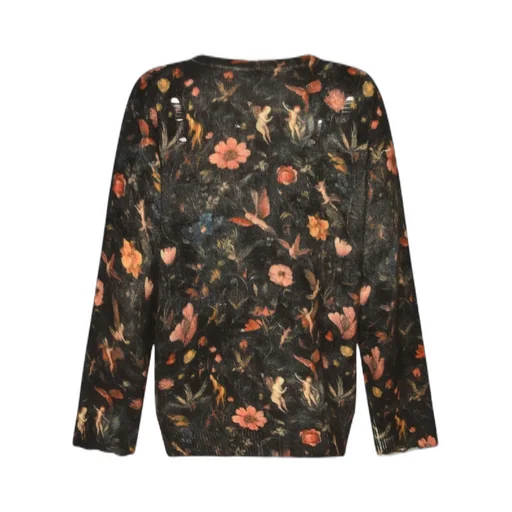 R13 Boyfirend Floral Jacquard V-Neck Cardigan