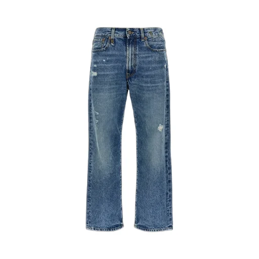 R13 Boyfriend Mid-Rise Distressed Jeans