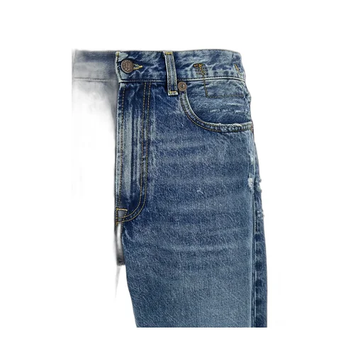 R13 Boyfriend Mid-Rise Distressed Jeans
