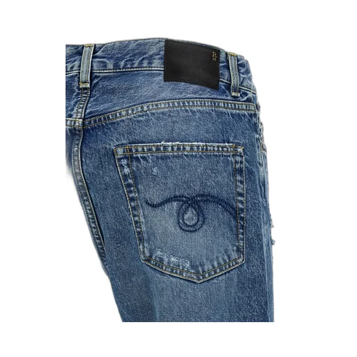 R13 Boyfriend Mid-Rise Distressed Jeans