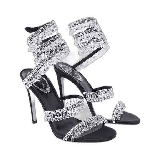René Caovilla Cleo Embellished Wraparound Style Sandals