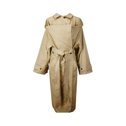 Quira Button Detailed Layered Long-Sleeed Coat