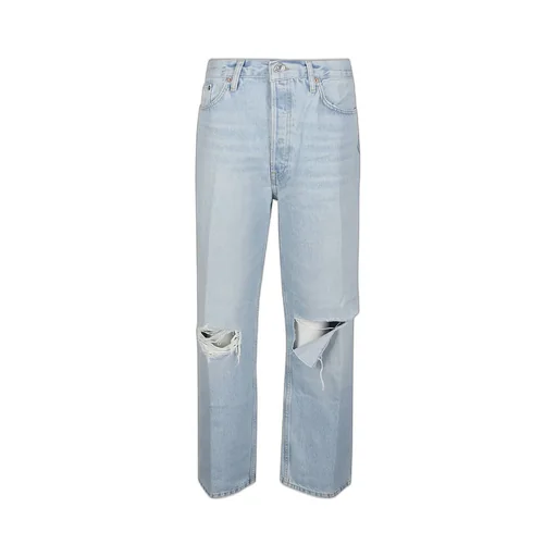 Re/Done Straight-Leg Distressed Jeans