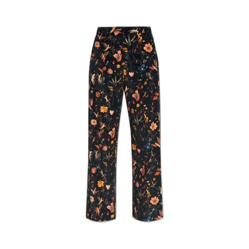 R13 Floral Velvet High Waist Trousers