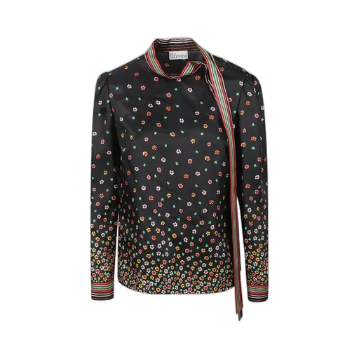 Red Valentino Floral Printed Long-Sleeved Top