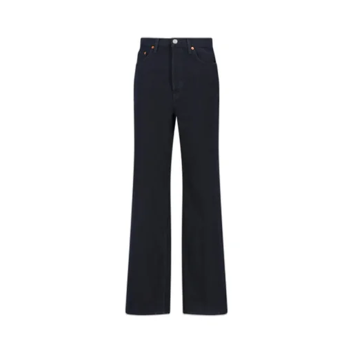Re/Done Logo Patch Wide-Leg Jeans