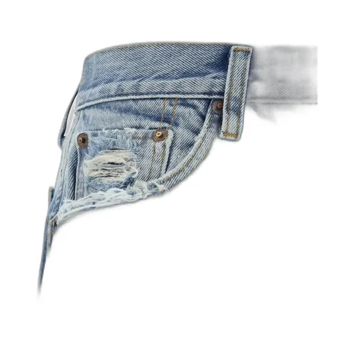 Re/Done Side-Slit Distressed Denim Maxi Skirt