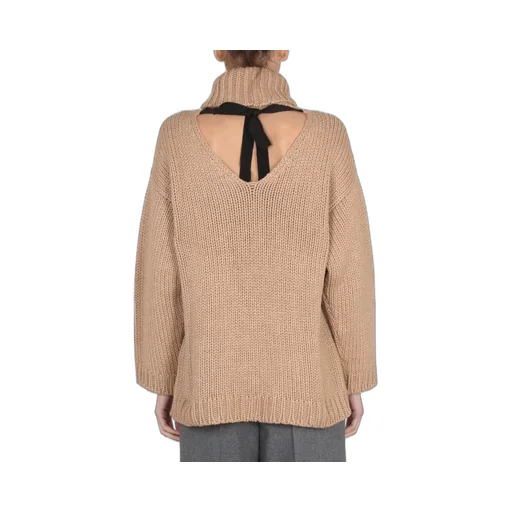 Redvalentino High-Neck Ribbon Jumper