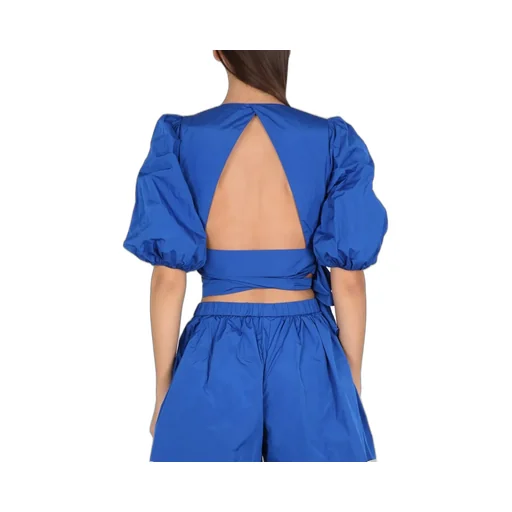 Redvalentino Puff Sleeve Taffeta Top