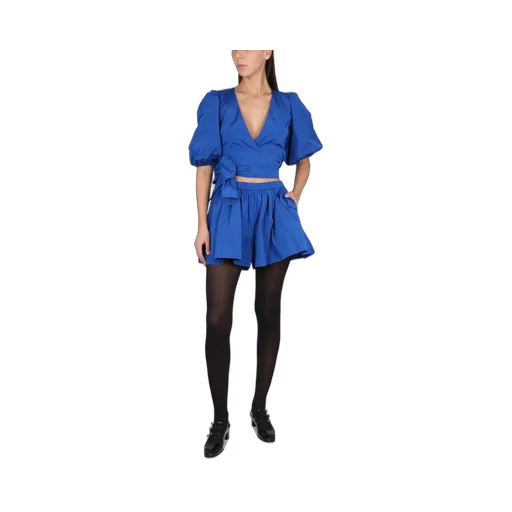 Redvalentino Puff Sleeve Taffeta Top