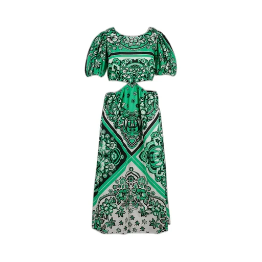 Redvalentino Bandana Printed Poplin Midi Dress