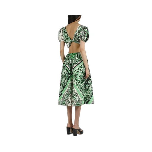 Redvalentino Bandana Printed Poplin Midi Dress