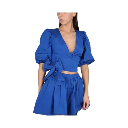 Redvalentino Puff Sleeve Taffeta Top