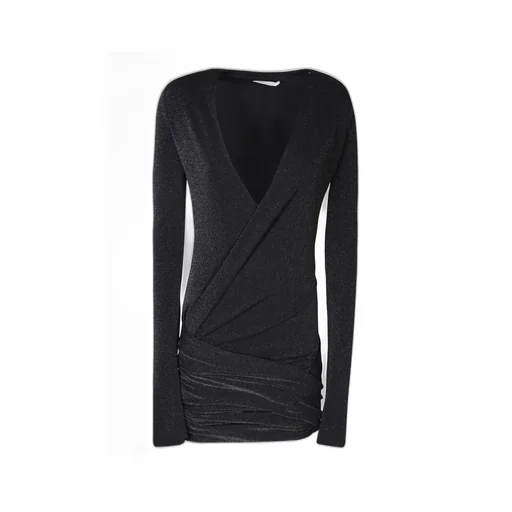 Rev Crossover V Neck Draped Dress