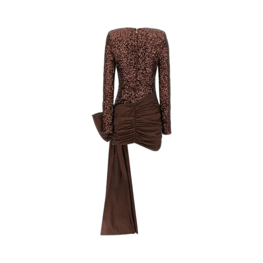 Rotate Sequin Embellished Bow Mini Dress