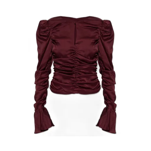 Rotate Long-Sleeved Chiffon Ruched Top