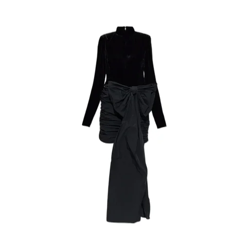 Rotate Bow Velvet Mini Dress