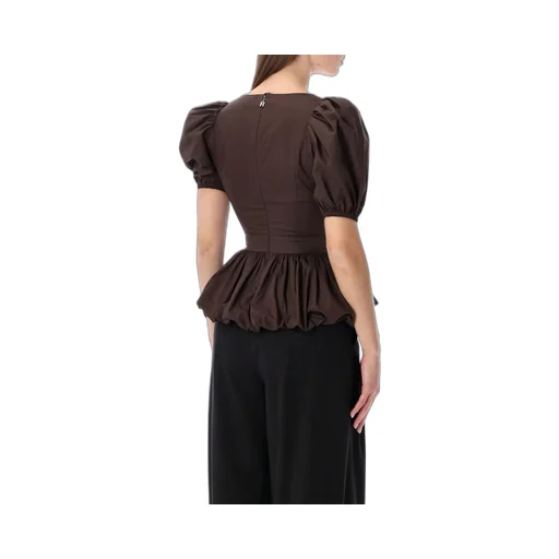 Rotate Bow Detailed Puff Sleeved Bubble Top