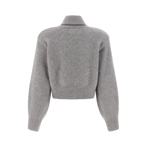 Rotate Scarf-Neck Buttoned Cardigan