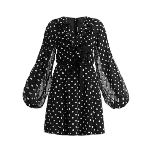Rotate Chiffon Ruffle Mini Dress