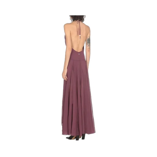 Rotate Halterneck Flared Midi Dress