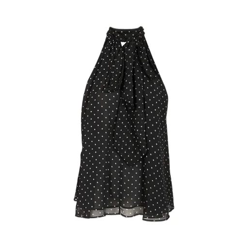 Rotate Halterneck Patterned Bow Top
